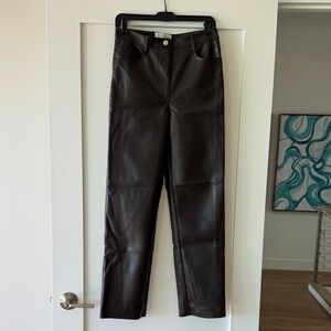 Wilfred Melina by Aritzia Brown Faux Leather Pants